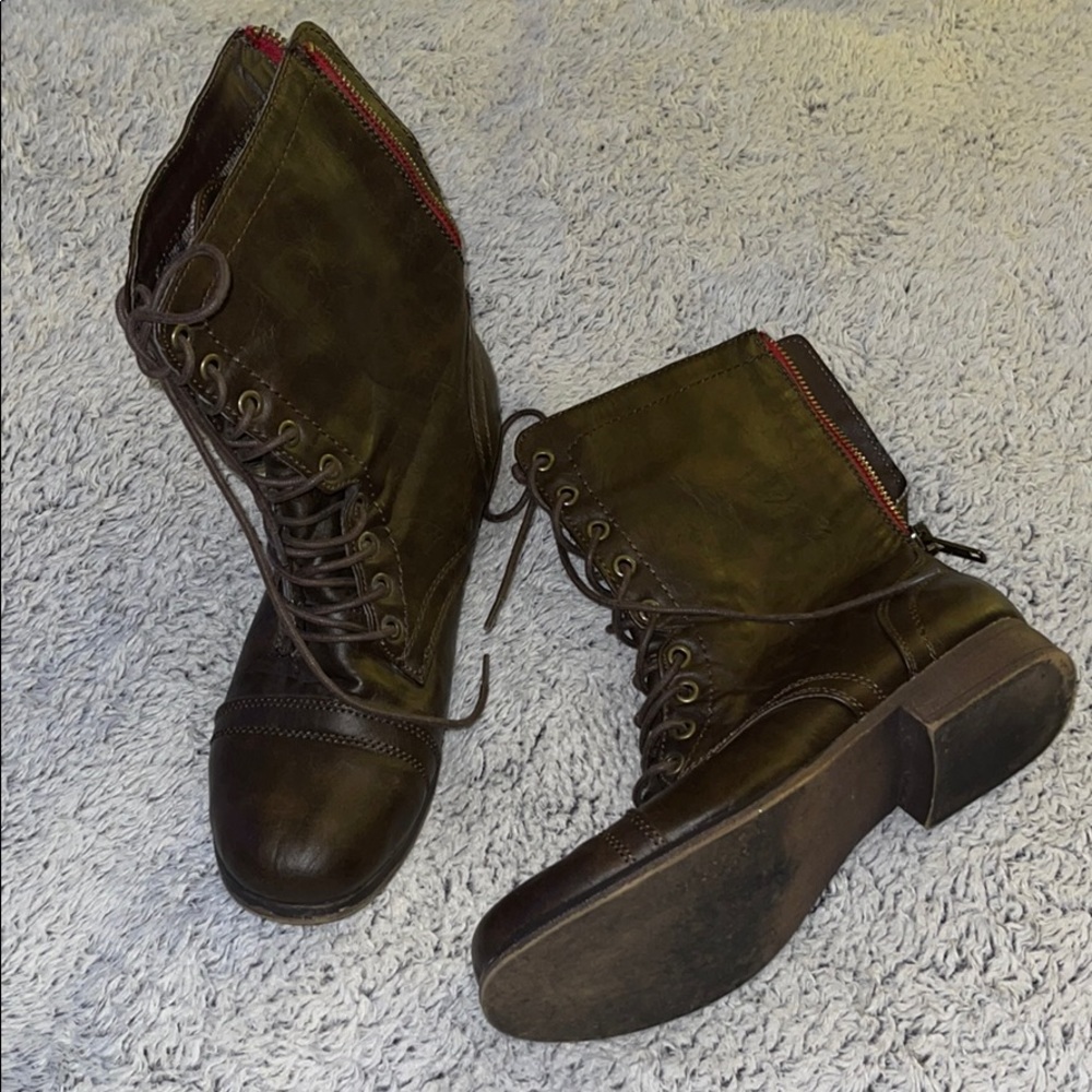 Brown Combat Style Boots